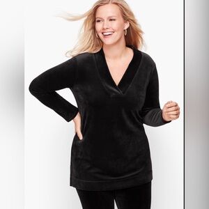 Talbots Luxe Velour Easy V-Neck Tunic, size XL